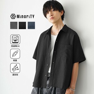 [MinoriTY] Button Shirt Sten Collar Short Sleeve Shirt