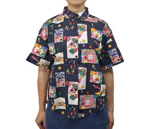 Button Shirt/Blouse black Life Short Sleeve Shirt