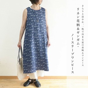 Casual Dress Sleeveless Dress Floral Pattern Linen Gingham