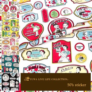 有輪商店 YUWA シャーティング "50's sticker" [A:Red] / 生地 布 / 全5色 / 829953