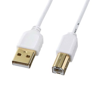 サンワサプライ 極細USBケーブル (USB2.0 A-Bタイプ) KU20-SL20WK