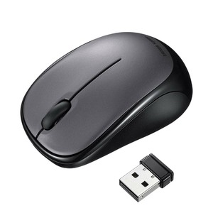 サンワサプライ 静音ワイヤレスブルーLEDマウス ダークシルバー MA-WBS311DS