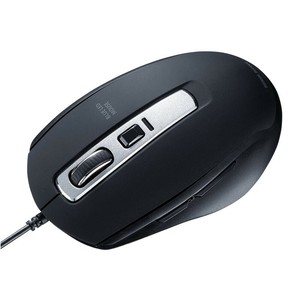 サンワサプライ　静音有線ブルーLEDマウス(5ボタン)　ブラック　MA-BL163BK