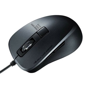 サンワサプライ 有線Type-CブルーLEDマウス 5ボタン・静音タイプ MA-BLC156BK