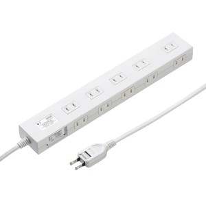 サンワサプライ 雷ガードタップ 2m ホワイト TAP-SP2110N-2W
