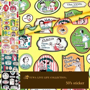 有輪商店 YUWA シャーティング "50's sticker" [B:Yellow] / 生地 布 / 全5色 / 829953