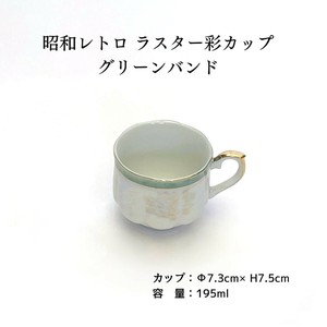 美浓烧 茶杯盘组/杯碟套装 手绘 匠技 绿色 日本制造