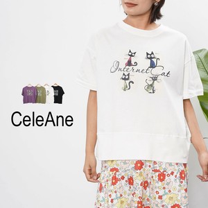 【新作】CatプリントTシャツ　カットソー　コットン100　オーバーサイズ　4色展開
