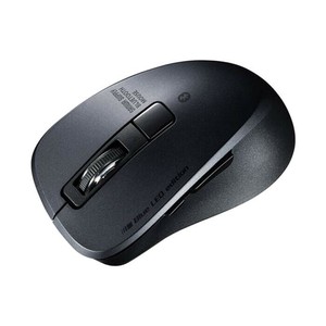 静音Bluetooth 5.0 ブルーLEDマウス(5ボタン・ブラック) MA-BTBL155BK