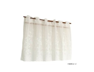 Arie(アーリエ) カフェカーテン フラワー 100×45 W  746724100045001