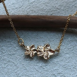 Silver Top Silver Chain Necklace Flower Pendant Jewelry Made in Japan
