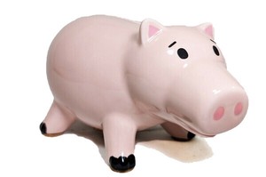 トイストーリーのブタさん陶器製貯金箱【ハム　セラミックバンク】