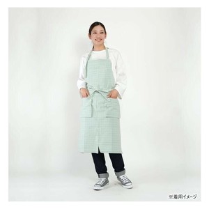 フレンズヒル　ロングエプロン ギンガム ライトグリーン QS-168-23
