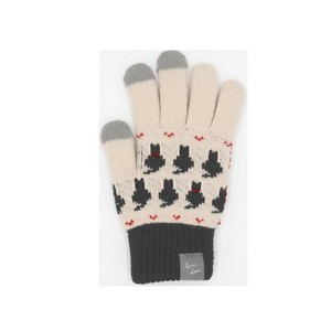 フレンズヒル　手袋(ジャカード) ニットキャット アイボリー RW-264-525