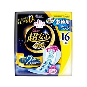 【★在庫処分★】エリス 朝まで超安心400 羽つき 16枚入 ×1個 505-892147-00