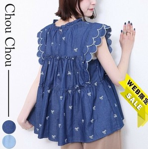 【SALE】【セット販売あり】フリル袖デニムTシャツ　2025人気  chouchou東京