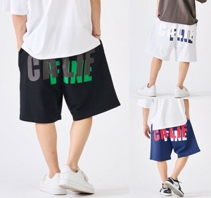 <2025春夏新作>綿100％ミニ裏毛　ハートラインストーンショートパンツ/ユニセックス　セットアップ可能