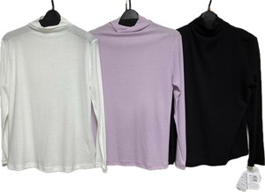 T-shirt Bottle Neck Cotton 2-colors Made in Japan