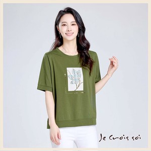 30617 綿100％　シルケット　スパンコール刺繡　Tシャツ　　レディス
