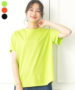 【2025新作】綿100％後ろスリット切替半袖Tシャツカットソー 36-1617
