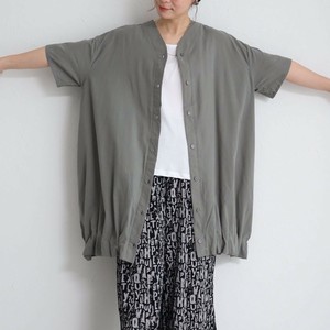 Button Shirt/Blouse Gathered Blouse V-Neck [2025 NEW] S/S