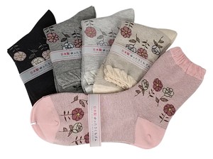 Crew Socks Floral Pattern Made in Japan