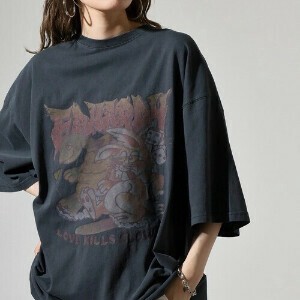 ED HARDY ピグメントバイオ加工　オーバーサイズ半袖Tシャツ【2025夏】