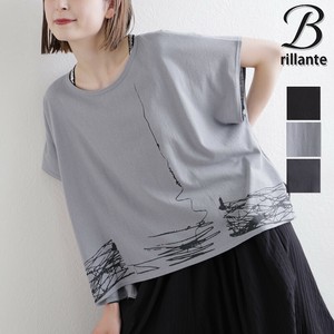 アートプリント Tシャツ レイヤードベスト ドルマントップス 2025新作　BRILLANTE東京　（199209）