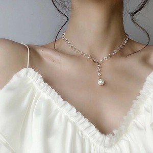韓国　水晶　ネックレス ネックレス レディース　ネックレス シルバー925　メッキ ネックレス シルバー