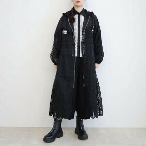 【2025新作】 総レースシアー感ロングZIPフーディコート　　BRILLANTE大阪