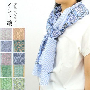 Stole Indian Cotton Cotton 100% Cotton Block Print Thin