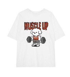 【2025春夏新作】MUSCLE マルチーズイラスト半袖Tシャツ