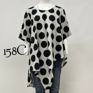 Tunic Design A-Line Tunic Blouse Cotton Polka Dot Made in Italy