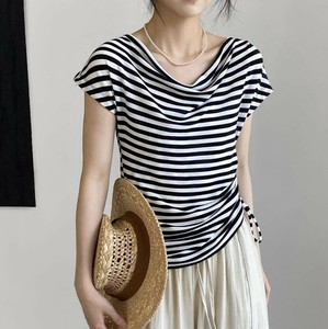 u28339トップス レディース シャツ Tシャツ ボーダー 4色 韓国風 2025夏新作