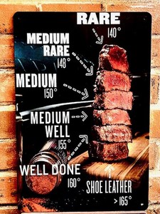 ティン 看板 A4 ブリキ ガレージ お肉 焼き方 インテリア ディスプレイ アメリカン雑貨