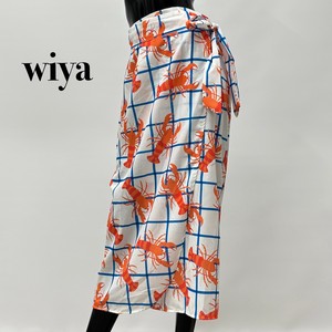 【イタリア製】wiya シーアニマルイラスト×柄 巻きスカート　ポリエステル