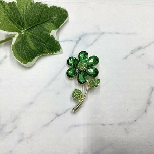 Brooch Flower Rhinestone Flowers Green Brooch