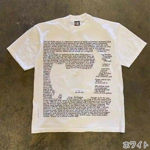 ※プリント不良あり【OUTLET80%OFF】EH1279o-w-L ネコシルエットTシャツ コットン アルファベット
