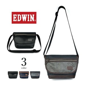 全3色 EDWIN エドウイン レザー×デニム ミニメッセンジャーバッグ ショルダーバッグ(0411518)