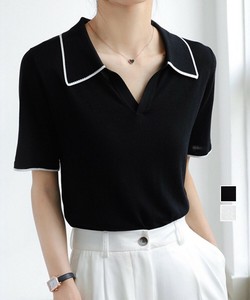 国内即納 半袖 ポロシャツ レディース ニット夏服