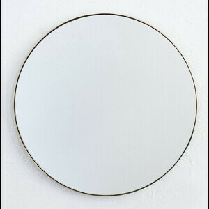 Brass round mirror 600