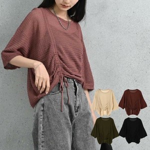 Button Shirt/Blouse Sheer Pullover Shirring