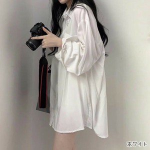 ※シミ汚れあり【OUTLET80%OFF】EH1621o-w-L ビッグシルエットカラーシャツ カジュアル 無地 春 秋