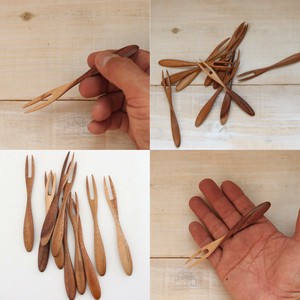 和洋折衷どれでも合う【木製】wooden　二又フォークスリ