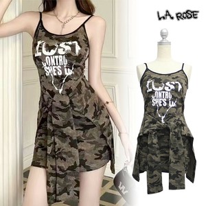 Tank Design Bear Plainstitch Waist Long Camisole Tank Top