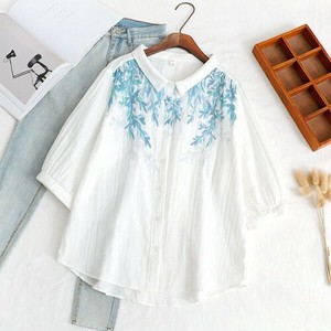 [SD Gathering] Button Shirt/Blouse Double Gauze Short Sleeve Cotton