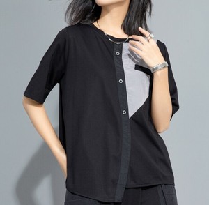 Tシャツ  ラウンドネック 半袖  無地  ゆったり 快適 レディース ファッション      202579# XB079