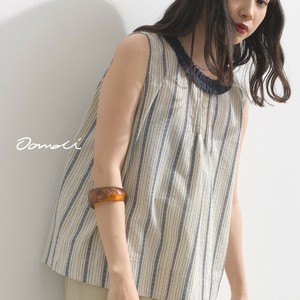 Button Shirt/Blouse Stripe Sleeve Blouse