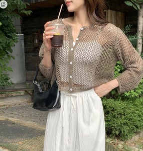 Sweater/Knitwear Openwork Crochet Cardigan [S/S NEW]