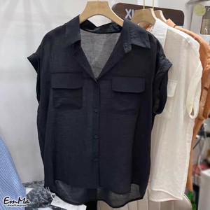 襟付きカラーシャツ 薄手シアー 半袖 カジュアル 夏　 【2025SS】 ONA2075